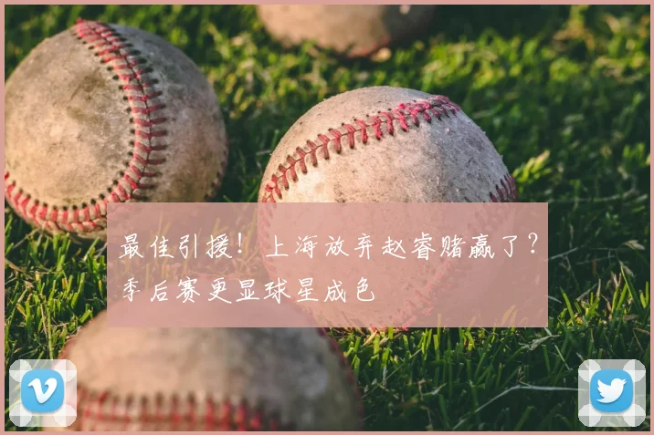 最佳引援！上海放弃赵睿赌赢了？季后赛更显球星成色
